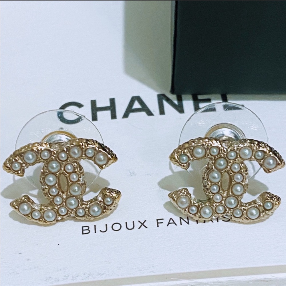 Chanel CC Stud Earrings